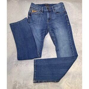Rank 45 Men's 30/31 Long Straight Leg Jeans Medium Wash Western Cowboy Stitch